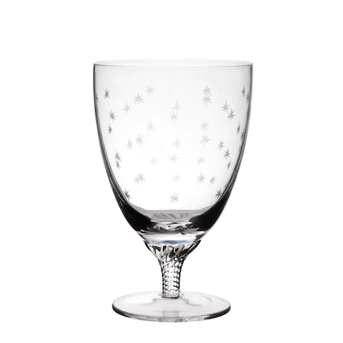 Monogrammed White Wine Crystal Glasses, set/4