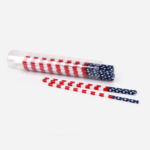 American Flag Straws - set/20