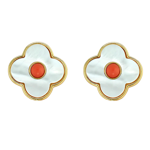 Angelina Stud in Coral