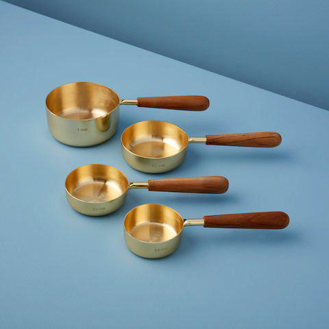 Gold & Wood Measuring Cups