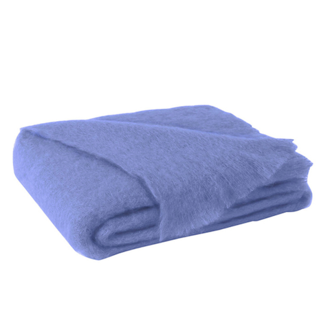 Blue Provence Brushed Mohair Throw