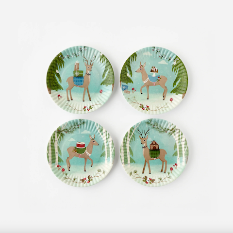Deer Appetizer Plates - set/4