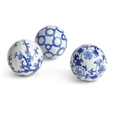 Blue & White Dynasty Orbs - Set of 3