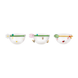 Flower Glass Inlay Tidbit Bowls