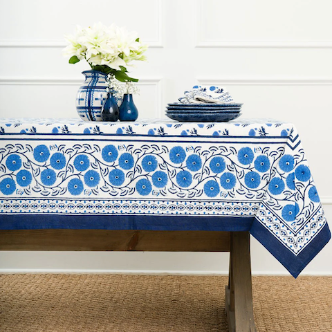 Gaya Cobalt Tablecloth - 120"x 60"