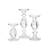 Two's Company High-Glass Set of 3 Pedestal Candleholders 