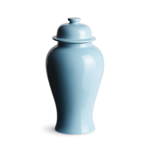 Koa Lidded Blue Mini Ginger Jar - Large