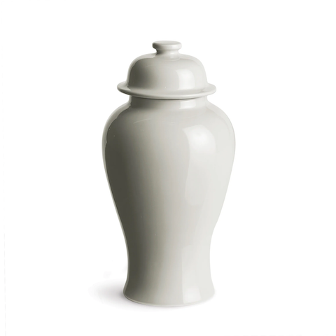 Koa Lidded White Mini Ginger Jar - Large