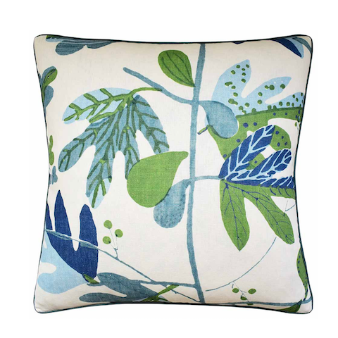 Matisse Leaf PIllow in Green/Blue
