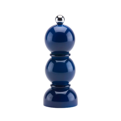 Navy Mini Bobbin Salt or Pepper Mill