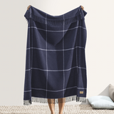 Navy Windowpane Throw