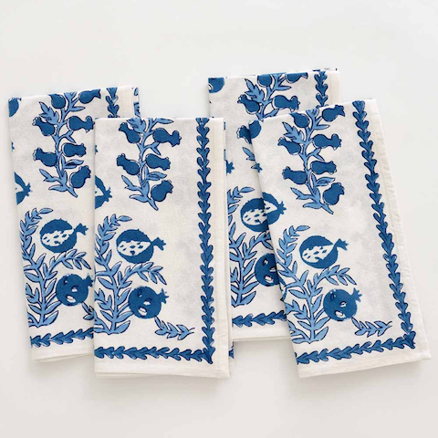 Pom Bells Wedgewood Napkins - Set of 4