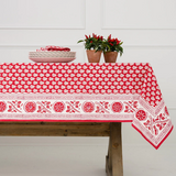 Pom Buti Red Tablecloth 60"x 120"