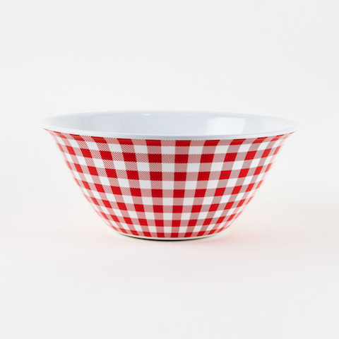 Red Gingham Melamine Bowl
