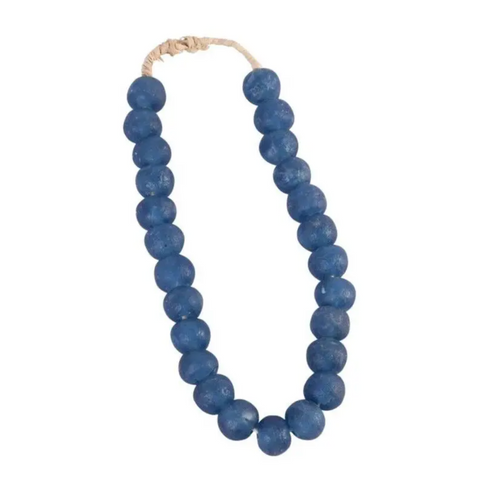 Vintage Sea Glass Beads Indigo Blue