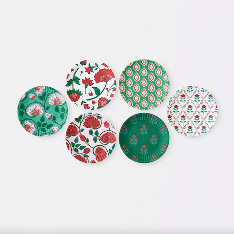 Spice Trail Holiday Melamine Plates - set/6