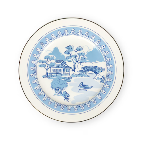 Toile Chinoiserie Pattern Dessert Plate