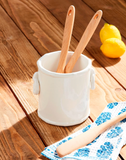 White Bamboo Utensil Holder