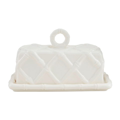 White Bamboo Butter Dish