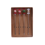 Appetizer Picks with Hand-Blown Glass Candies - Boxed set of 4