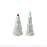 Ceramic Trees with Pattern - Set of 2