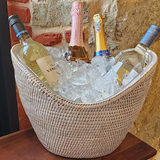 Rattan Champagne Bucket with Acrylic Insert