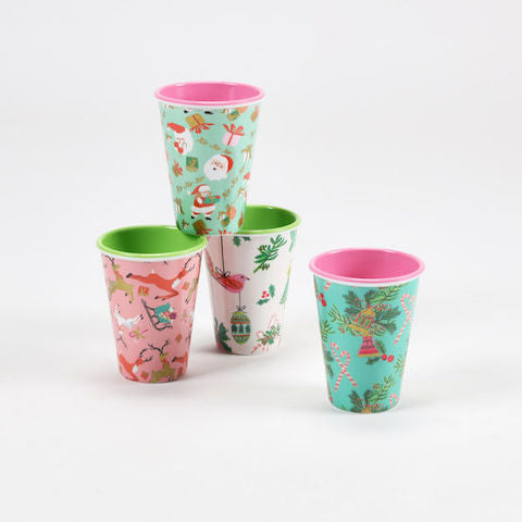 Melamine Christmas Cups - set/4