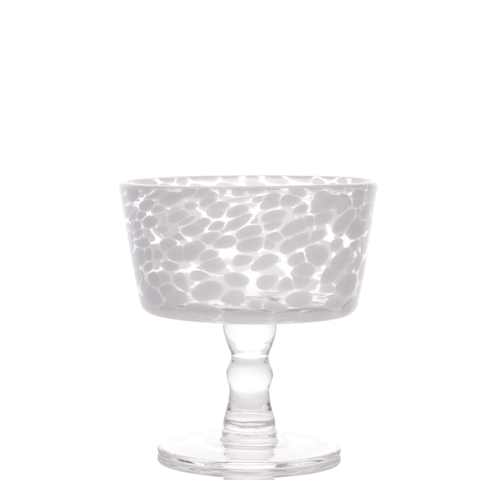 Spotted Dessert Coupe - White & Clear