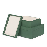 Dark Green Grasscloth Boxes