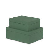 Dark Green Grasscloth Boxes