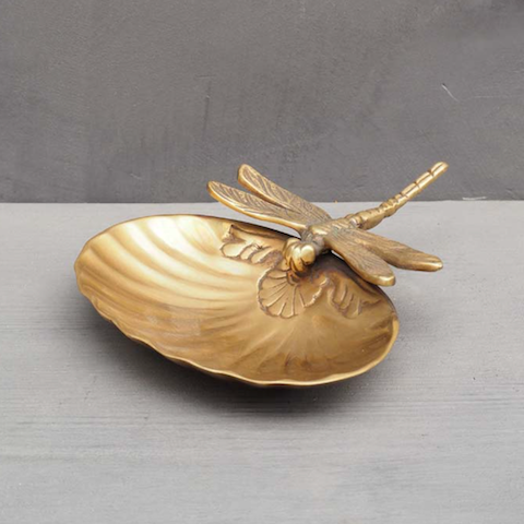 Dragonfly Dish with Brass Finish