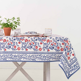 Emma Red & Blue Tablecloth 120"x 60"