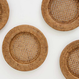 Honey Rattan Chargers - Set of 4