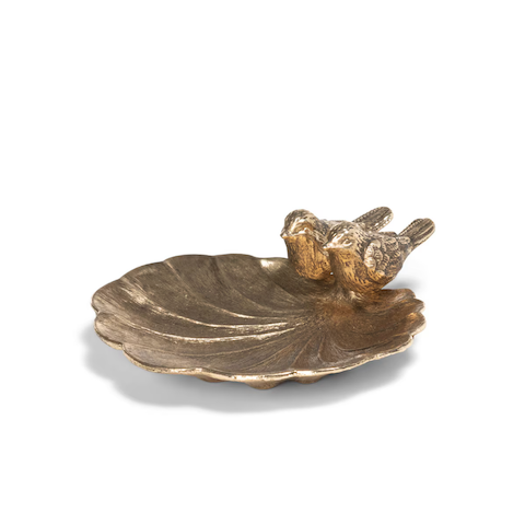Gilded Perch Pewter Jewelry Dish