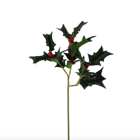 Pointed Holly Spray 15"