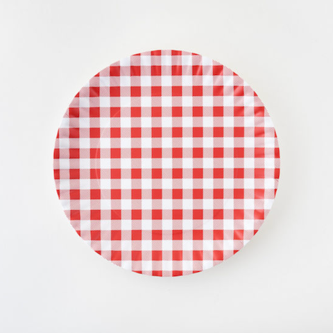 Red Gingham Melamine Platter