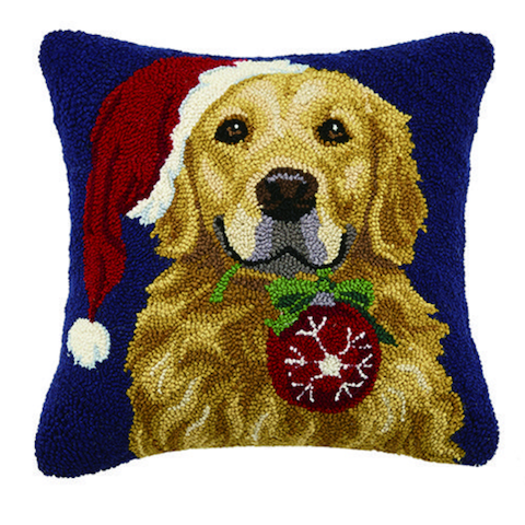 Retriever with Ornament 18x18