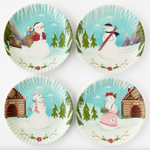 Snowman Plates - set/4