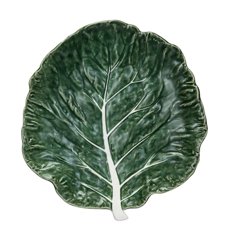 Hand-Painted Stoneware Cabbage Shaped Plate