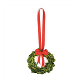 Small Boxwood Wreath with Red Ribbon