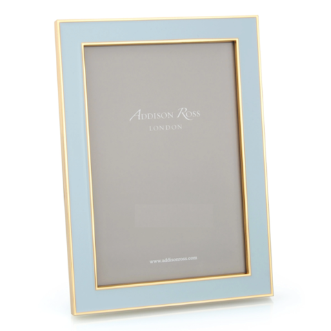 Addison Ross Powder Blue enamel and Gold frame 5x7 4x6