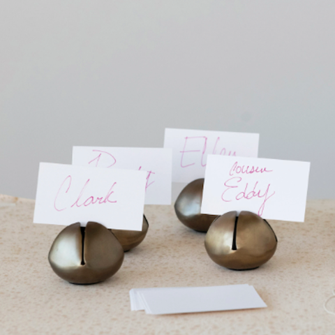 Metal Bell Place Card Holders - Set of 4