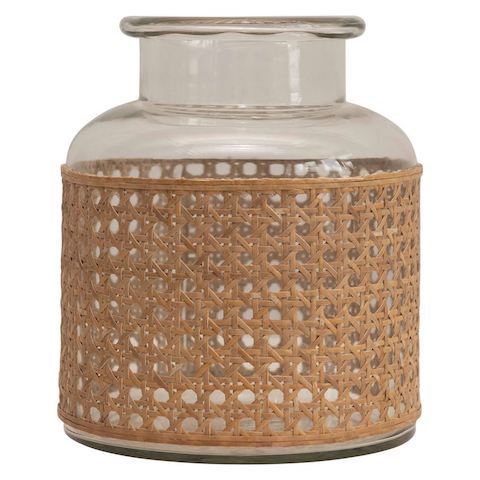 Cane-Wrapped Glass Vase