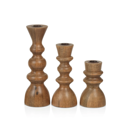 Mango Wood Taper Holders – Grace Hill Design