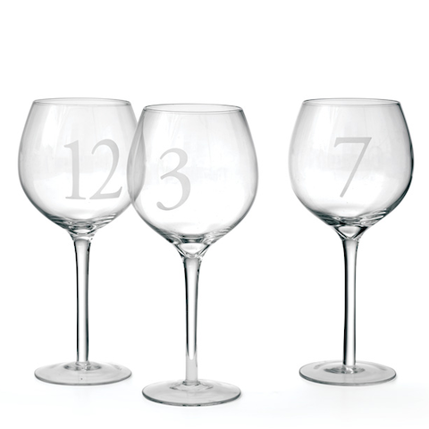 Numerology Wine Glasses - Set/12