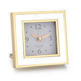 White and Gold Square Alarm Clock