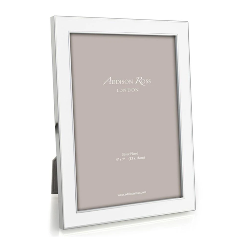 Addison Ross White enamel and silver frame 5x7 4x6