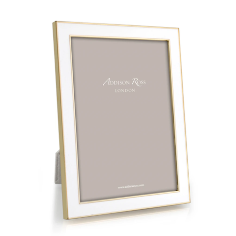Addison Ross White enamel and Gold frame 5x7 4x6